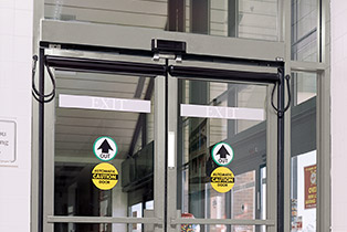 Architectural swinging door smokes